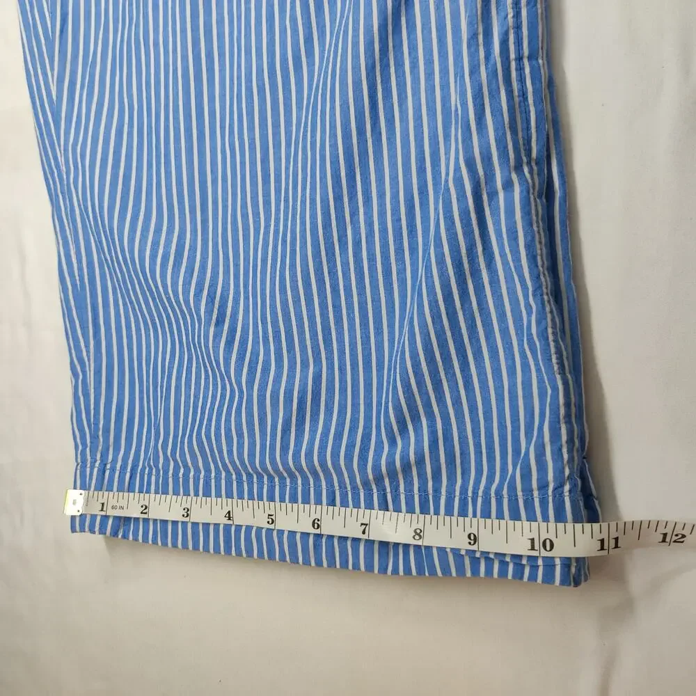 Anthropologie Boxer Pajama Style Pants Blue Stripe Medium Preppy Loungewear
